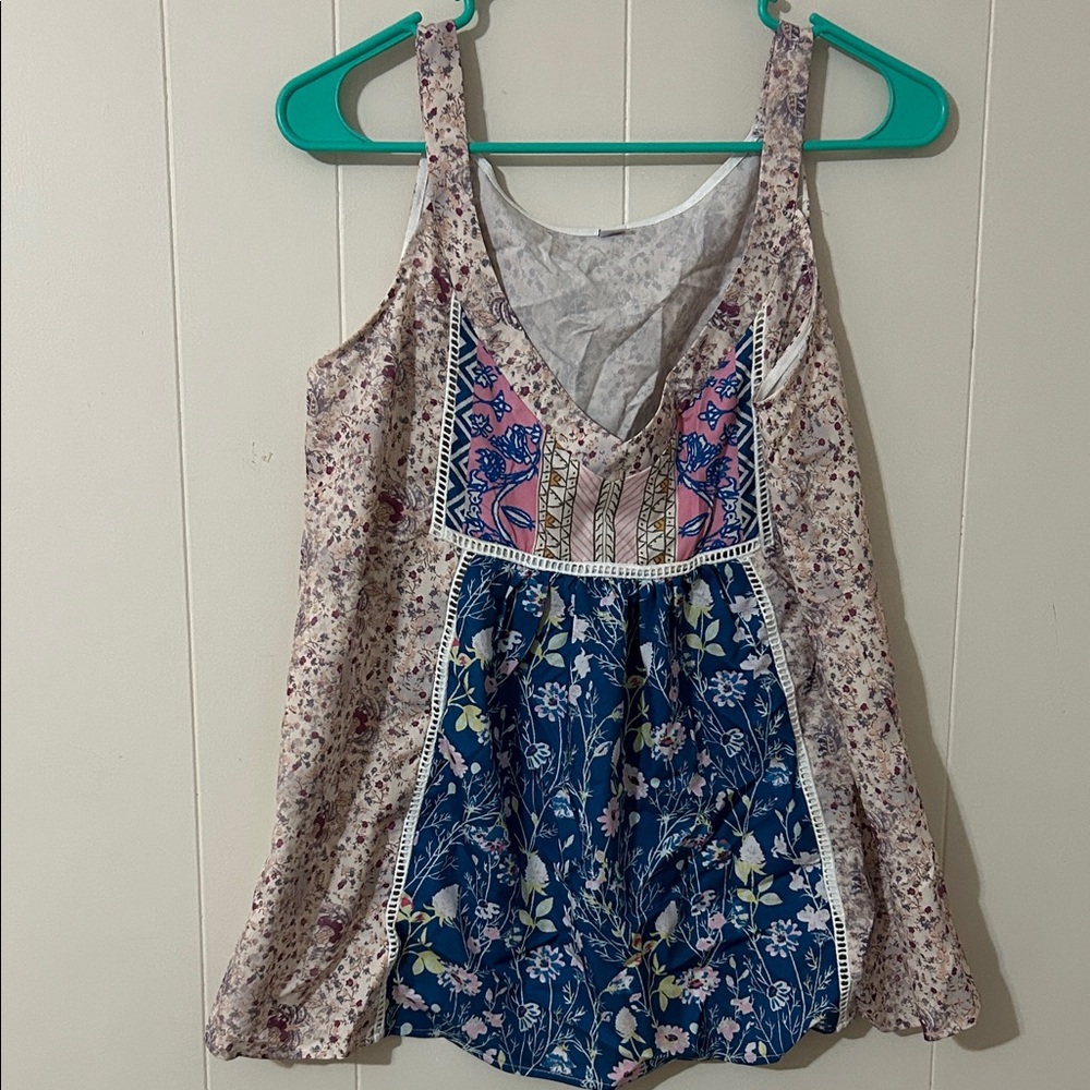 Floral Patchwork Sleeveless Top